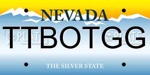 TTBOTGG Nevada License Plate