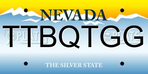 TTBQTGG Nevada License Plate
