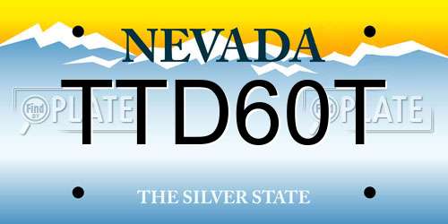 TTD60T Nevada License Plate