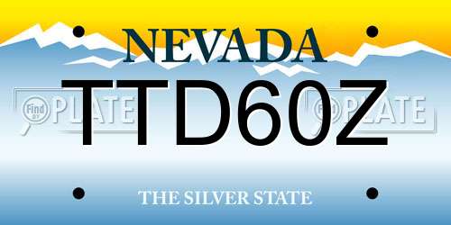 TTD60Z Nevada License Plate