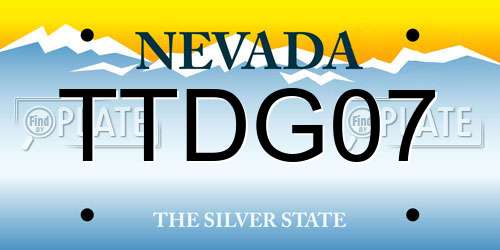 TTDG07 Nevada License Plate