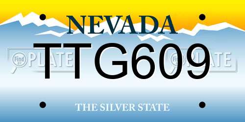 TTG609 Nevada License Plate