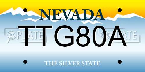 TTG80A Nevada License Plate