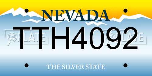 TTH4092 Nevada License Plate