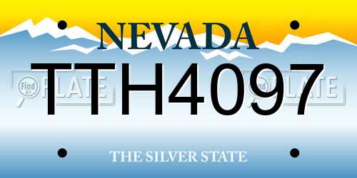TTH4097 Nevada License Plate