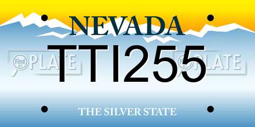 TTI255 Nevada License Plate