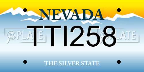 TTI258 Nevada License Plate