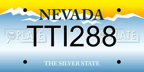TTI288 Nevada License Plate