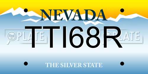 TTI68R Nevada License Plate