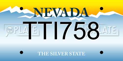 TTI758 Nevada License Plate