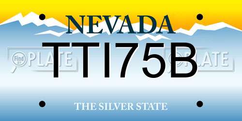 TTI75B Nevada License Plate