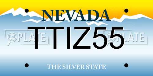 TTIZ55 Nevada License Plate