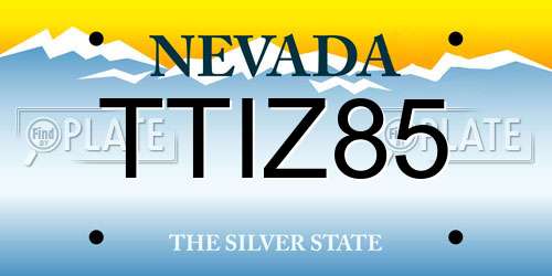 TTIZ85 Nevada License Plate
