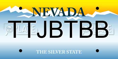 TTJBTBB Nevada License Plate