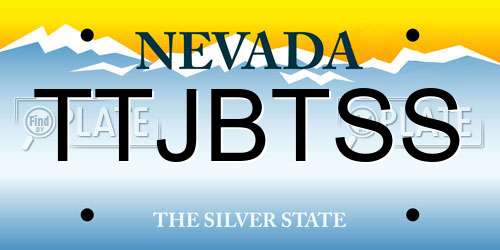 TTJBTSS Nevada License Plate