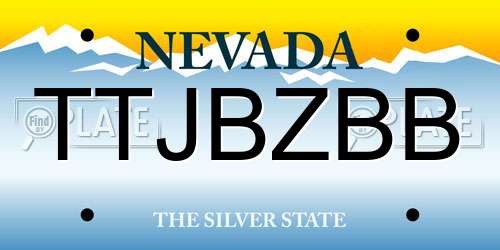 TTJBZBB Nevada License Plate