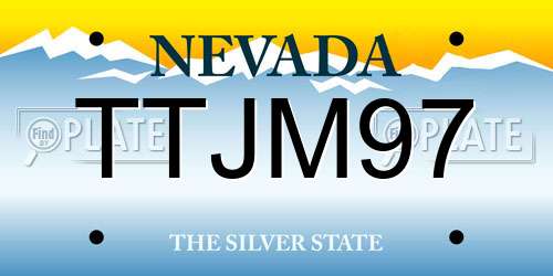 TTJM97 Nevada License Plate