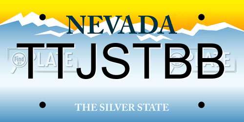 TTJSTBB Nevada License Plate