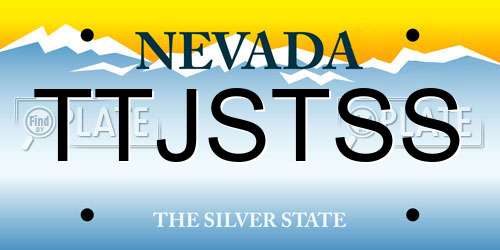 TTJSTSS Nevada License Plate