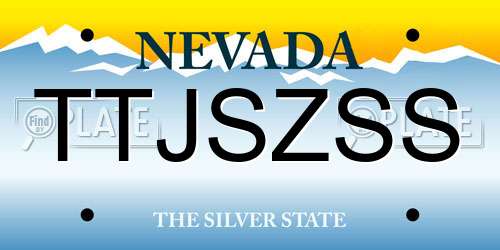 TTJSZSS Nevada License Plate