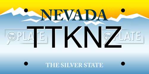 TTKNZ Nevada License Plate