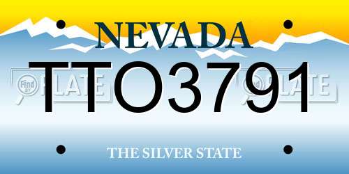 TTO3791 Nevada License Plate