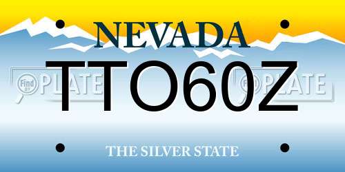 TTO60Z Nevada License Plate