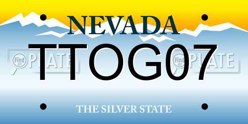 TTOG07 Nevada License Plate