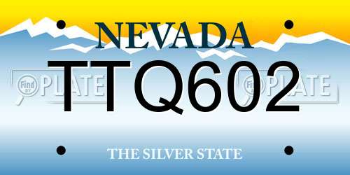 TTQ602 Nevada License Plate