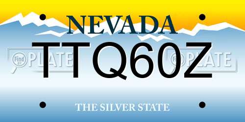 TTQ60Z Nevada License Plate