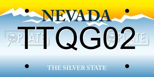 TTQG02 Nevada License Plate