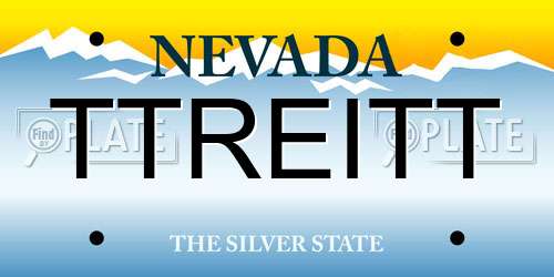 TTREITT Nevada License Plate