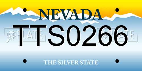 TTS0266 Nevada License Plate