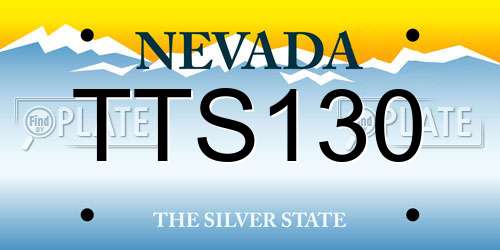 TTS130 Nevada License Plate