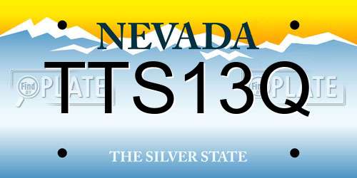 TTS13Q Nevada License Plate