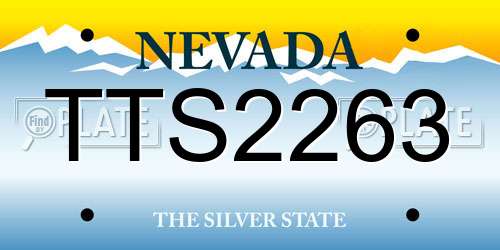 TTS2263 Nevada License Plate
