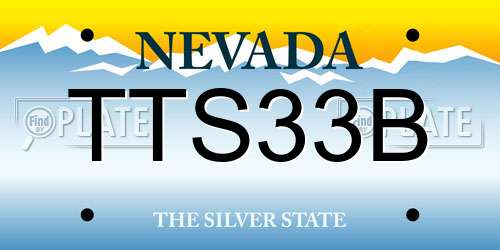 TTS33B Nevada License Plate