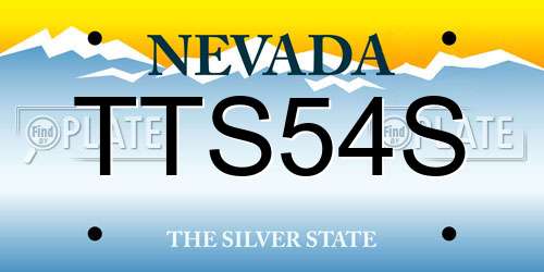 TTS54S Nevada License Plate