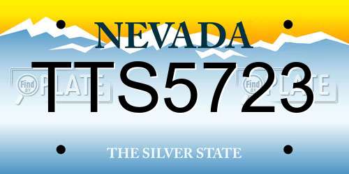 TTS5723 Nevada License Plate