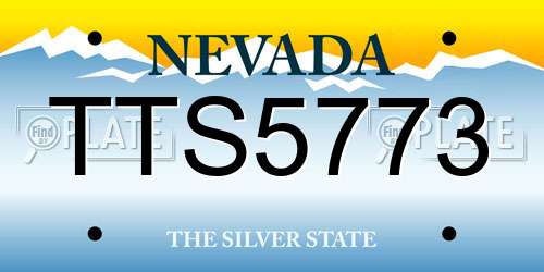 TTS5773 Nevada License Plate