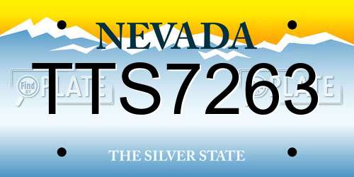 TTS7263 Nevada License Plate