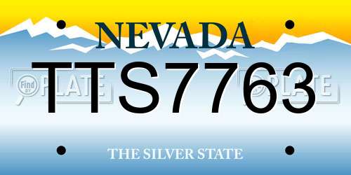 TTS7763 Nevada License Plate