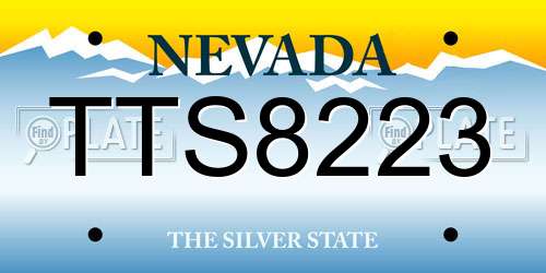 TTS8223 Nevada License Plate