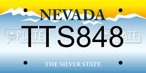 TTS848 Nevada License Plate