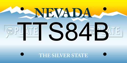 TTS84B Nevada License Plate