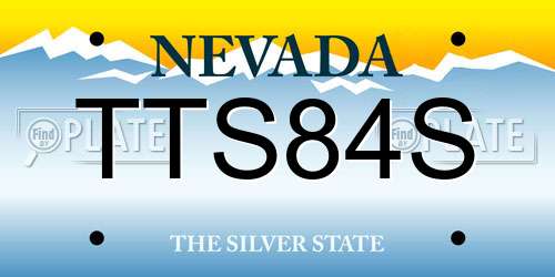 TTS84S Nevada License Plate