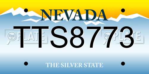 TTS8773 Nevada License Plate