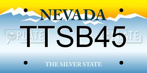 TTSB45 Nevada License Plate