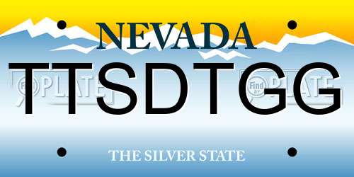 TTSDTGG Nevada License Plate