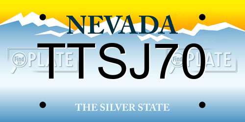 TTSJ70 Nevada License Plate